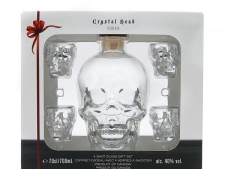 CRYSTAL HEAD VODKA 4X MINI SHOT GLASS GIFT PACK 750 ML Supply