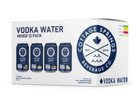 COTTAGE SPRINGS VODKA WATER VARIETY PACK 12 CANS Fashion