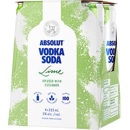 ABSOLUT SODA LIME 4PCK CANS Online now