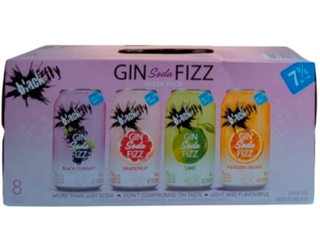 BLACK FLY GIN SODA FIZZ MIXER 8 CANS Online now