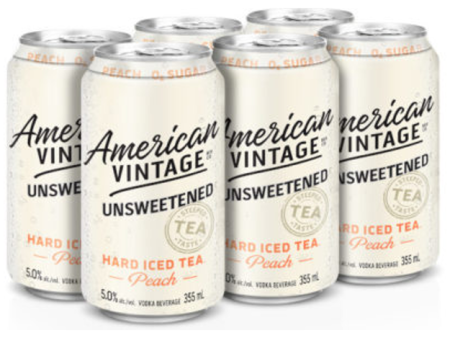 AMERICAN VINTAGE UNSWEETENED PEACH 6 CANS For Cheap