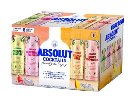 ABSOLUT RTD MIXER PACK SUMMER COCKTAILS 8 CANS Hot on Sale