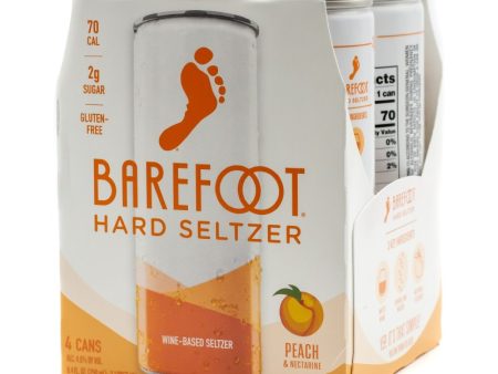 BAREFOOT PEACH NECTARINE SELTZER 4 CANS Discount