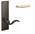 Emtek 8821RLH Passage Single Keyed , Sideplate Locksets Wilshire 5-1 2 Center to Center Keyed , Rustic Lever , LH Fashion